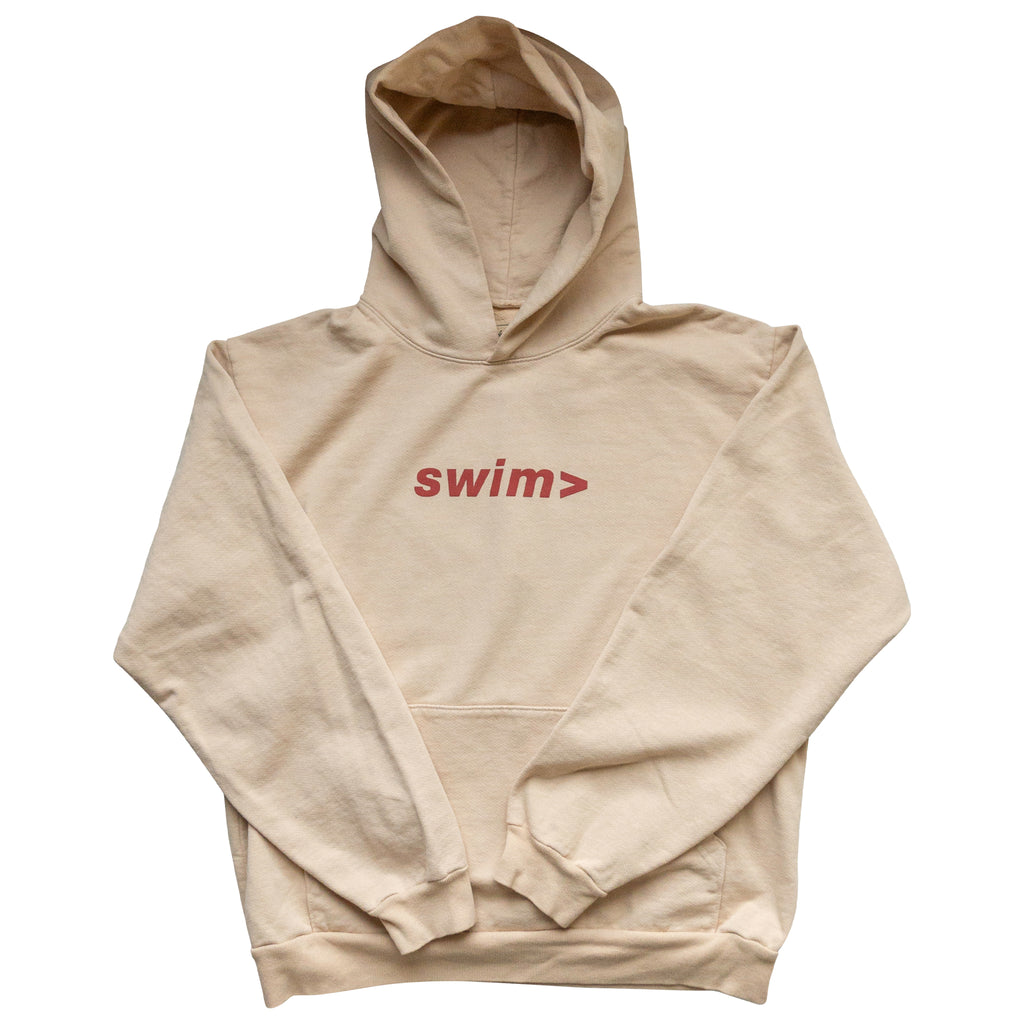 swim> beige hoodie