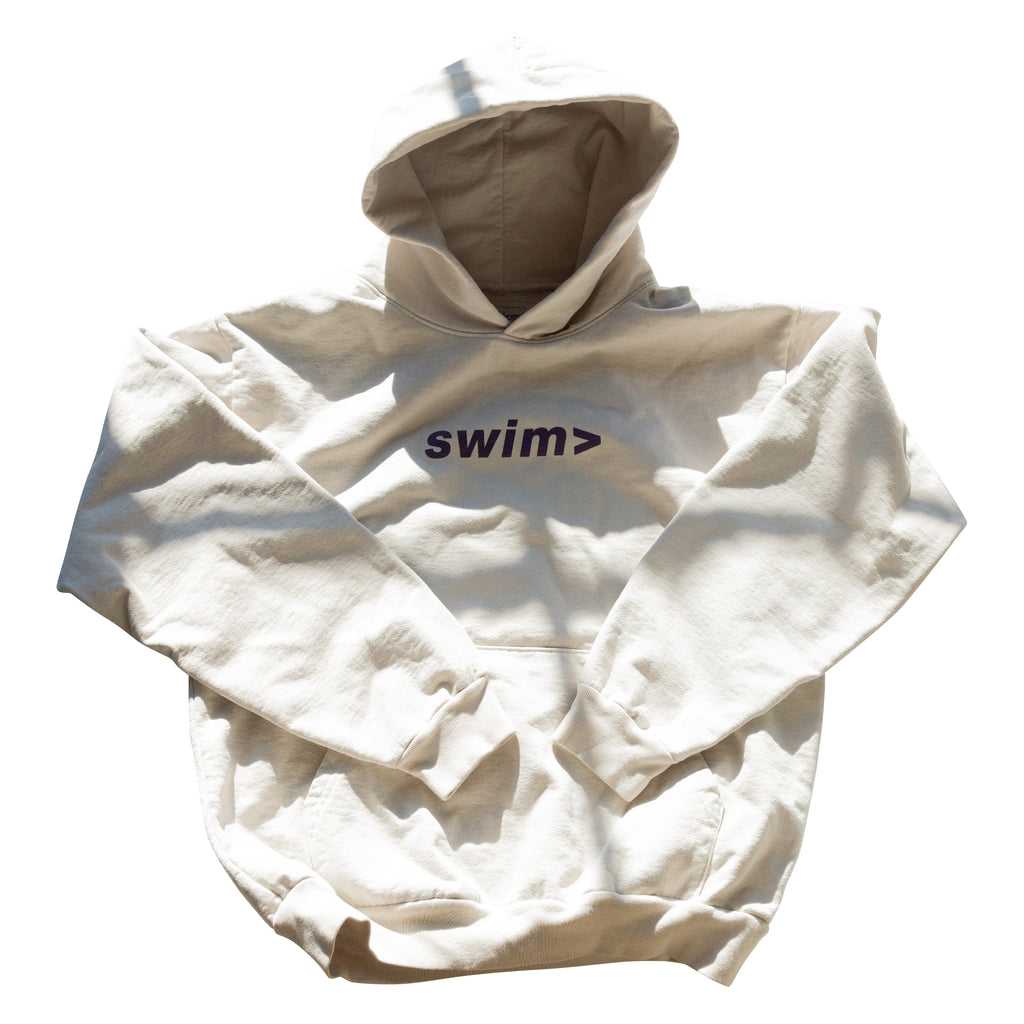 Schwimmen&gt; weißer Rauch-Kapuzenpullover