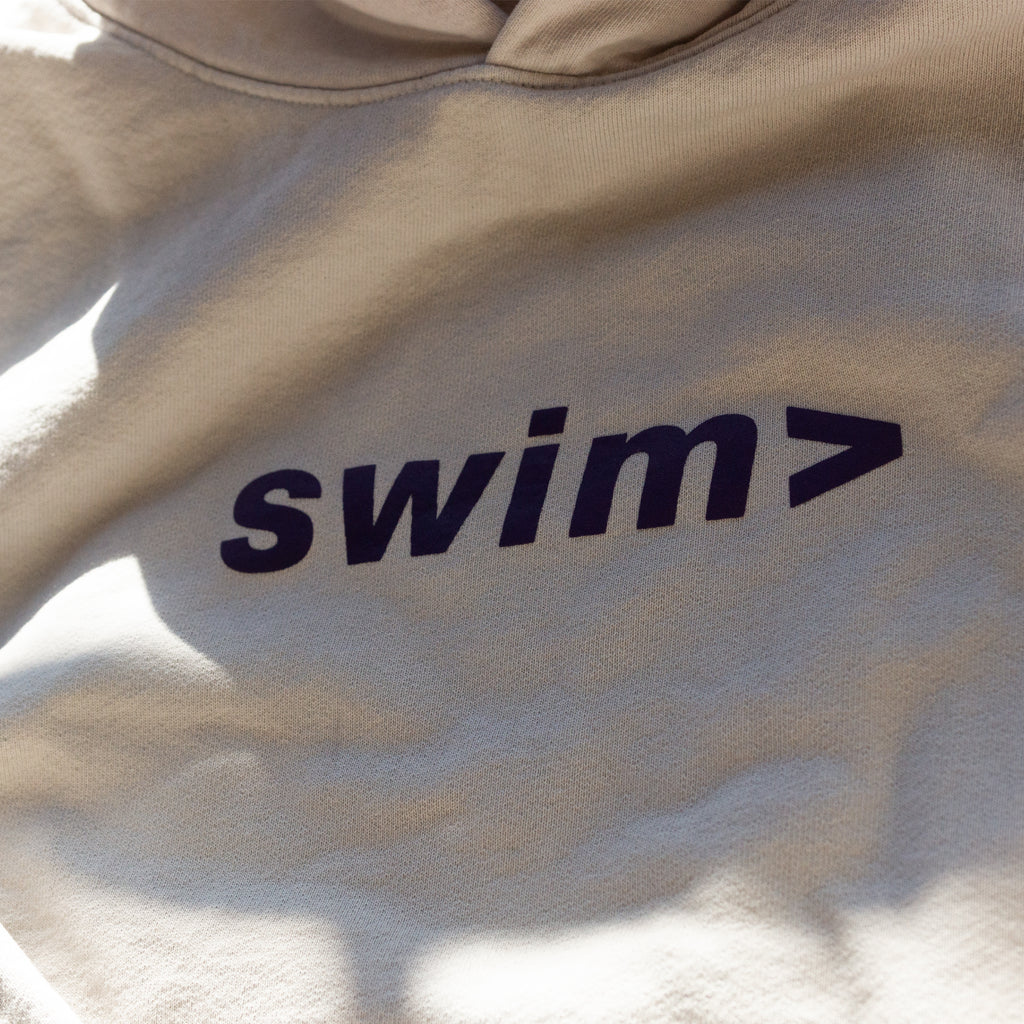 swim> white smoke hoodie